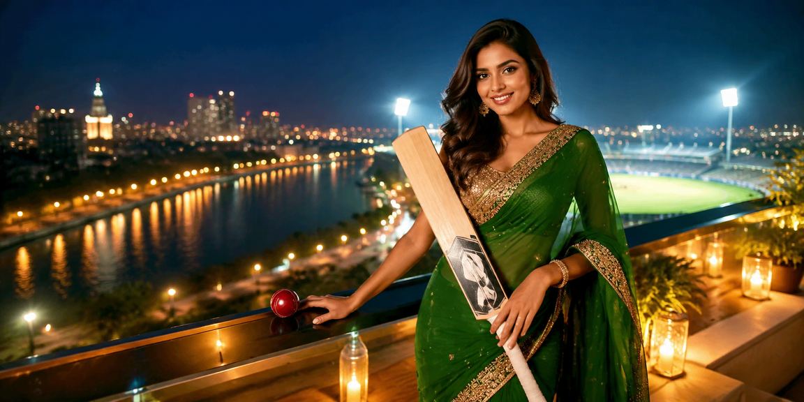 Excited crowd at a vibrant cricket stadium during IPL season